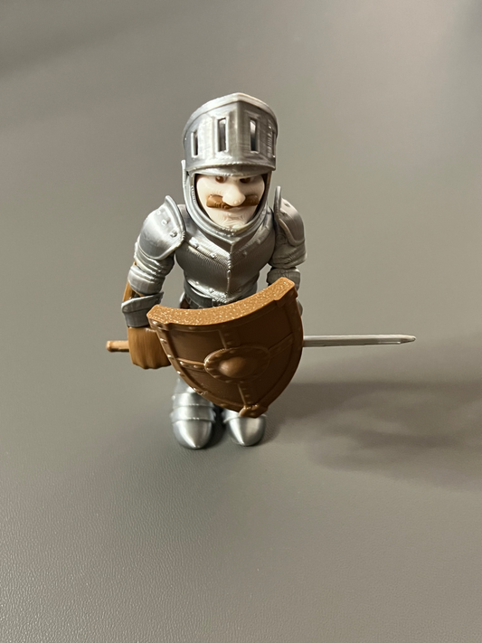 3D Printed Knight with Sword and Shield